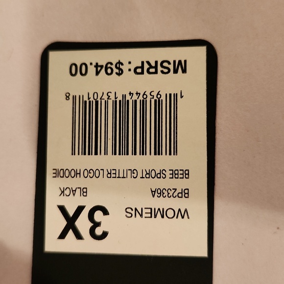 NWT! BEBE glitter logo hoodie sweatshirt - Picture 8 of 9